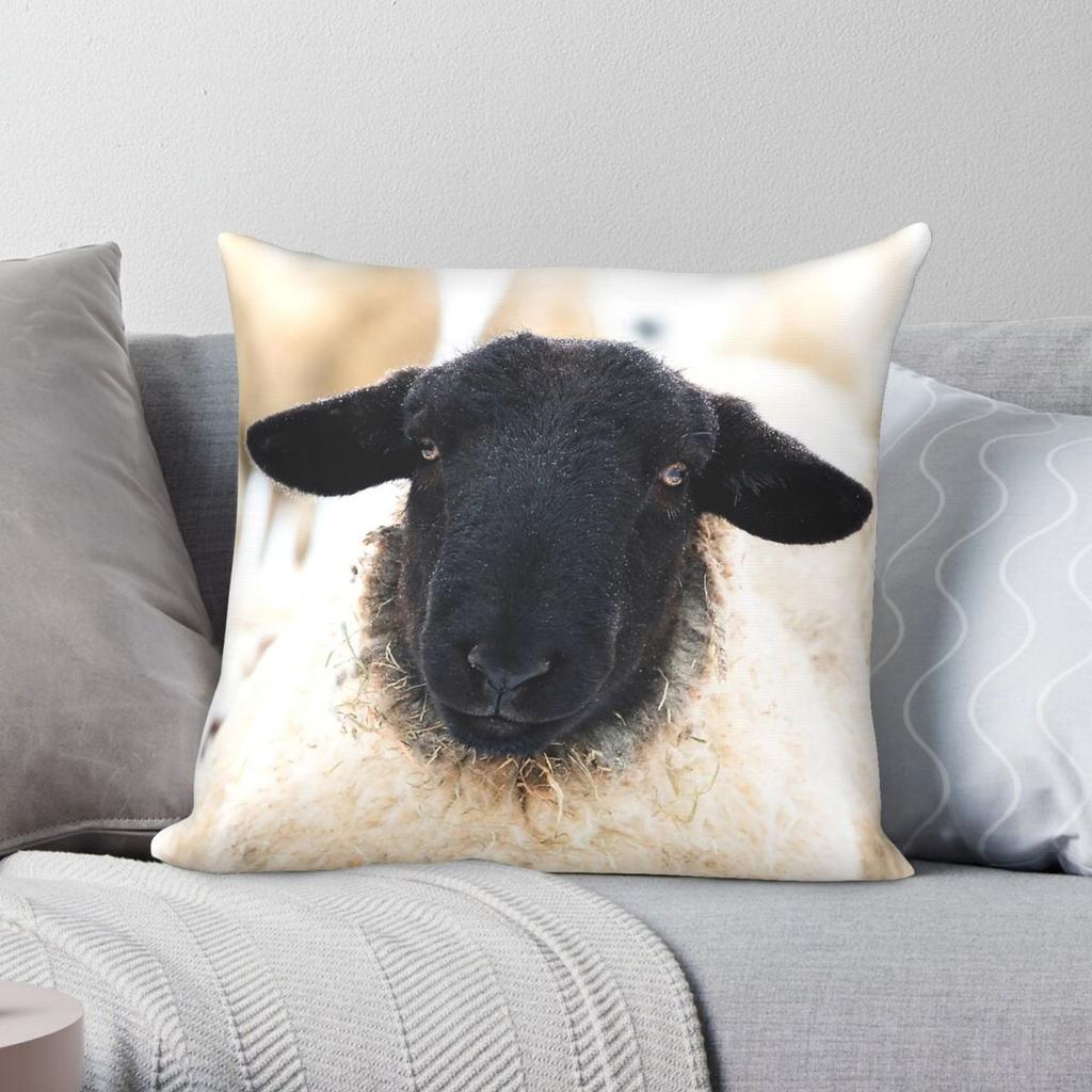 Suffolk Sheep Portrait Pillowcase Polyester Linen Velvet Creative Zip Decorative Pillow Case Home Cushion Cover X