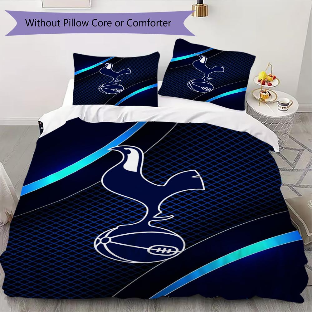 Tottenham Hotspur FC Pattern Bedding,Quilt Set Quilt Cover Pillowcase Home Birthday Gift(1 * duvet cover + 2 * pillowcase, without core)_lx