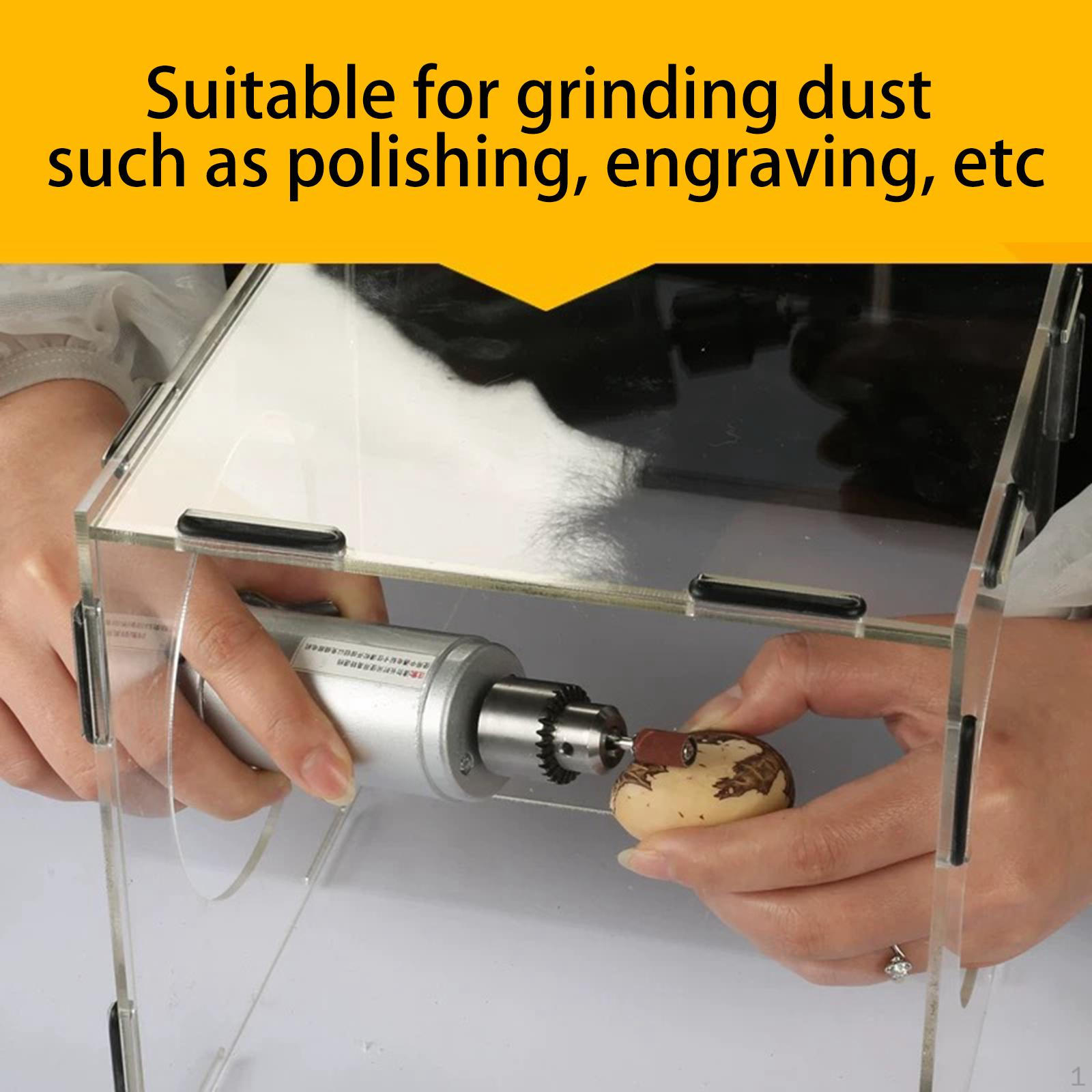 

Закрытая крышка пылесборника для шлифования Акриловая с 2 отверстиями Портативный прозрачный пыленепроницаемый колпак для 30cmx30cmx30cm