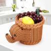 Cartoon Elefantenform Rattan Brot Obst Snacks Aufbewahrungskörbe Lebensmittel Servierkörbe(Braun)
