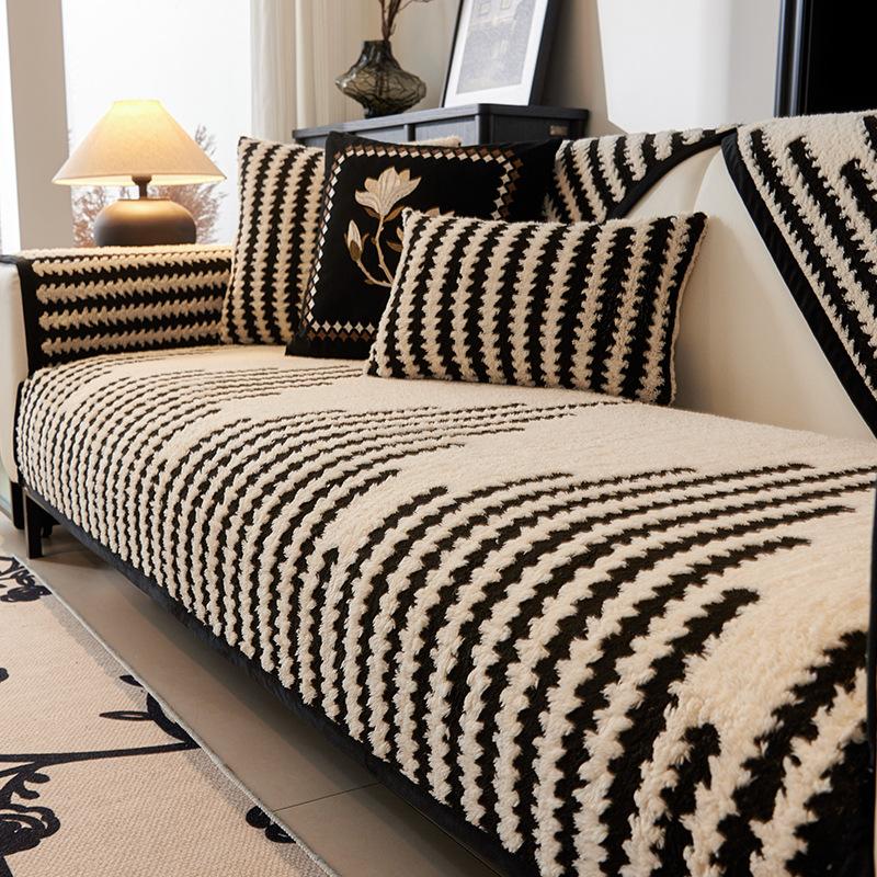 Premium Sense Simple Modern Non-Slip Seat Cushion Winter Living Room Sofa Cover Cushion Plush Nordic Sofa Towel Sofa Cushion
