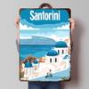 Travel To Santorini Poster Customized Vintage Metal Signs Wall Art Retro Tin Plaque for Living Room Decorations Custom Plate