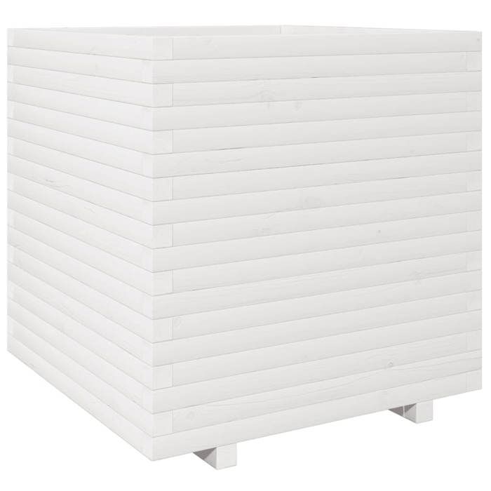 VidaXL Planter White 70x70x72.5 Cm Solid Pine Wood, Outdoor Planter, Flower Box, Tomato Planter, Planter of 3282585