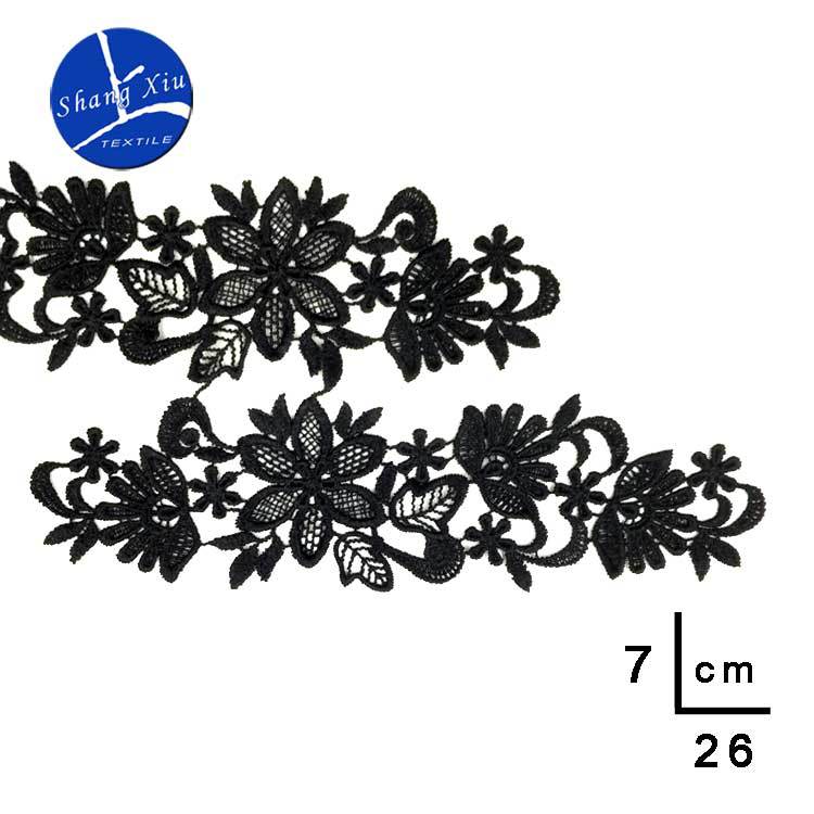 Water Soluble Lace Pair Flower, Polyester Light Silk Embroidery Flower Three-Dimensional Hollow Embroidery Diy Accessories
