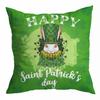 St. Patrick's Day Peach Skin Velvet Pillowcase, Green Four-leaf Clover Printed Sofa Pillow Cushion