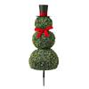 Christmas Snowman Topiary Artificial Snowman Shaped Topiary Tree Pot with Red Bow Santa Hat for Indoor Outdoor Home Porch Yard Holiday Decor