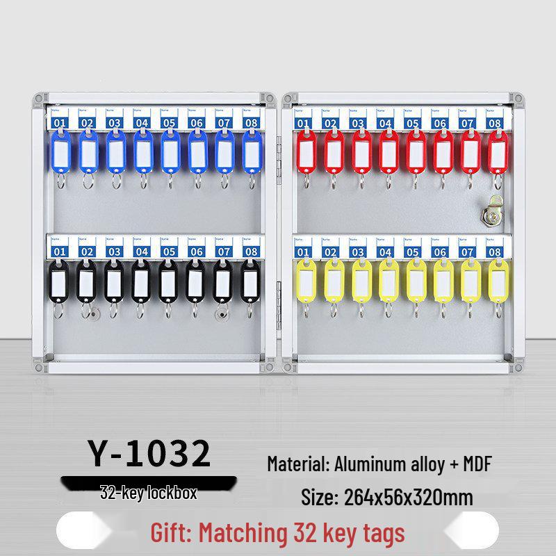 Wall-Mounted Key Management Cabinet with Password Lock for Real Estate and Car Keys.