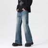 Trendy brand fashion men's and women's jeans autumn and winter new American retro high street casual micro-pull denim trousers men