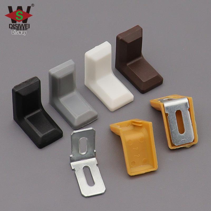 Diswei L-Shaped Plastic 90° Corner Bracket for Shelves and Cabinets