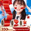 Waterproof Five-Star Red Flag Face Stickers for Kids - Small National Flag Stickers for China National Day.