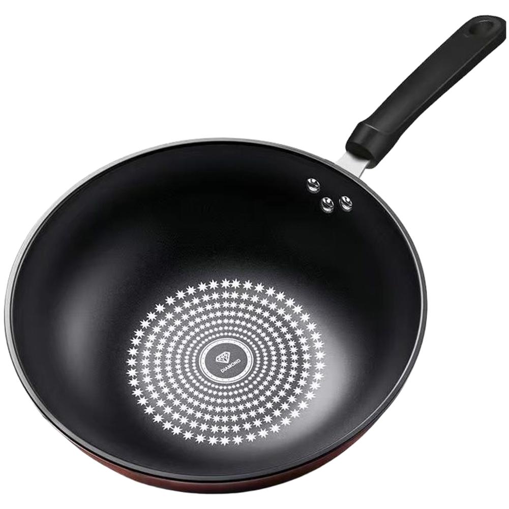 1 шт./Набор Жарочная сковорода-вок Чугунная сковорода Алмазное покрытие ДЛЯ CRYSTAL Алмазный вок Антипригарная сковорода Совместима с индукцией Газовая плита