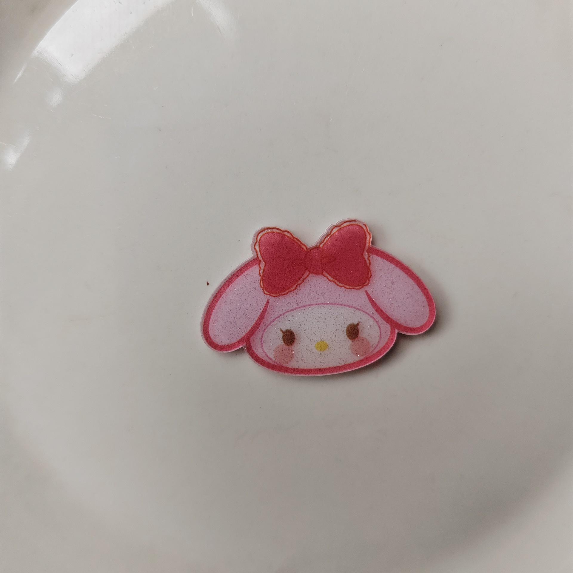 Sanrio Blush Acrylic Hair Clips: Cute Handmade Accessories