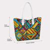 Vibrant Geometric Pattern Tote Bag Fashion Portable Casual Large Capacity Daily Shoulder Handbag for Women