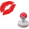 Seasonstorm Sexy Lips Kiss Self-Inking Photosensitive Planner Scrapbooking Stamps for Card Making Journal Art Supplies Round 1.6 Inches Red Ink