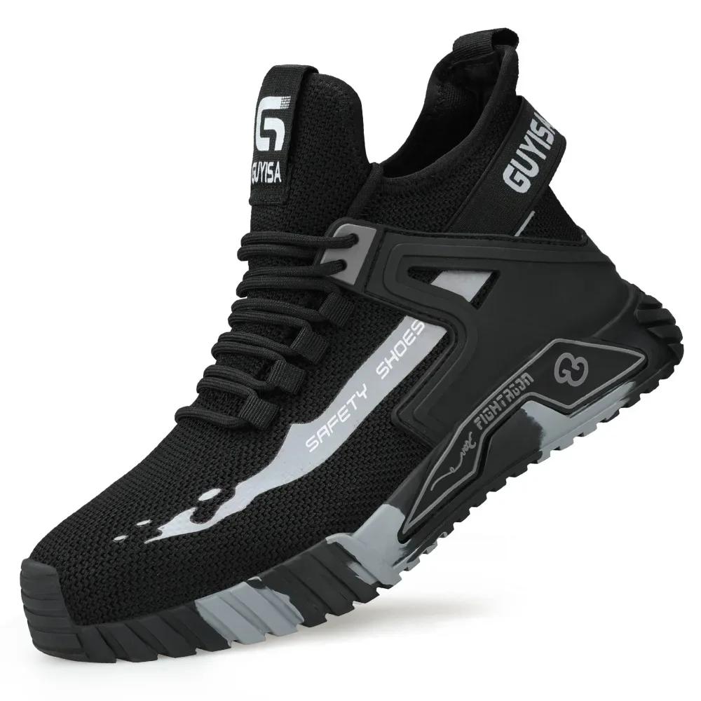 Scarpe di Sicurezza da Lavoro Uomo Punta in Acciaio Anti-schiacciamento Anti-perforazione Leggere Antiscivolo Comode Traspiranti Stivali da Lavoro Uomo