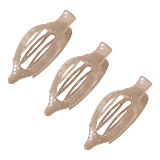 3Pcs Oval Flat Hair Clip Non Slip Strong Hold French Frosted Women Girls Long Thin