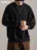 Men's American Style Heavyweight Crewneck Sweatshirt - New Autumn Arrival, Trendy, Loose, Solid Color, Versatile Casual Base Layer.