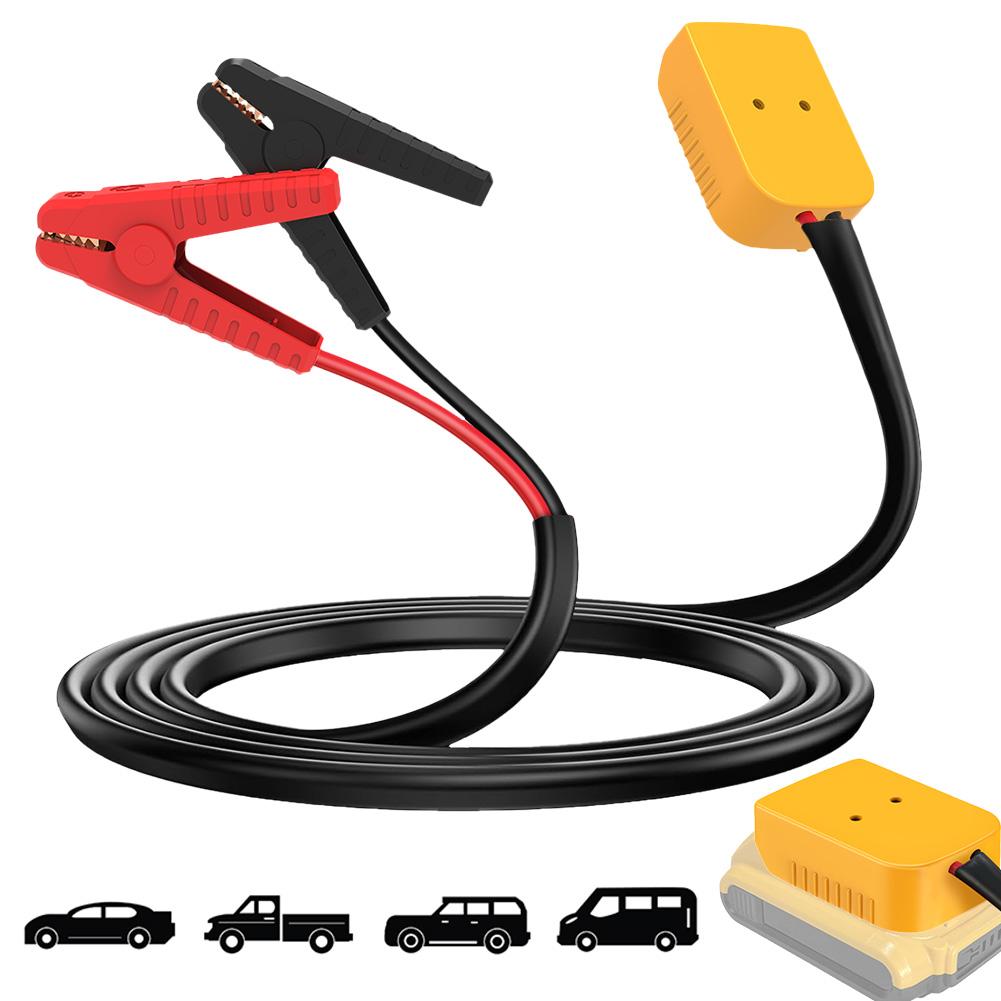 Battery Jump Starter 8-AWG 1.8m Jumper Cable Clamps Portable Automotive Booster Cable Compatible for Dewalt 18V/20V Battery