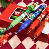 6 Stück Weihnachten Radierbare Gelstifte Niedliche Einziehbare Blaue Tintenstifte mit 0,5 mm Feiner Spitze Cartoon Schulbürobedarf