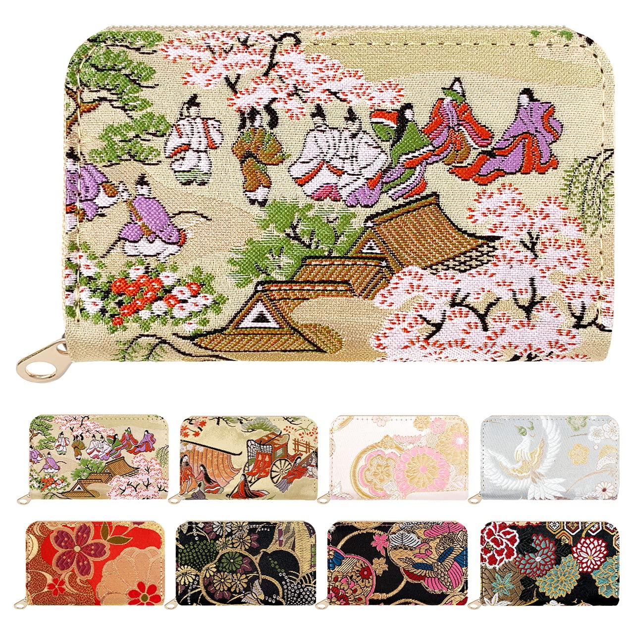 

Coin Round Zipper Small Coin Coin Nishijin Genji Emaki Case, Pouch, Wallet, Purse, Case, Compact, Women s, Kimono, Gorgeous, Ori, Takamisha, (Volume