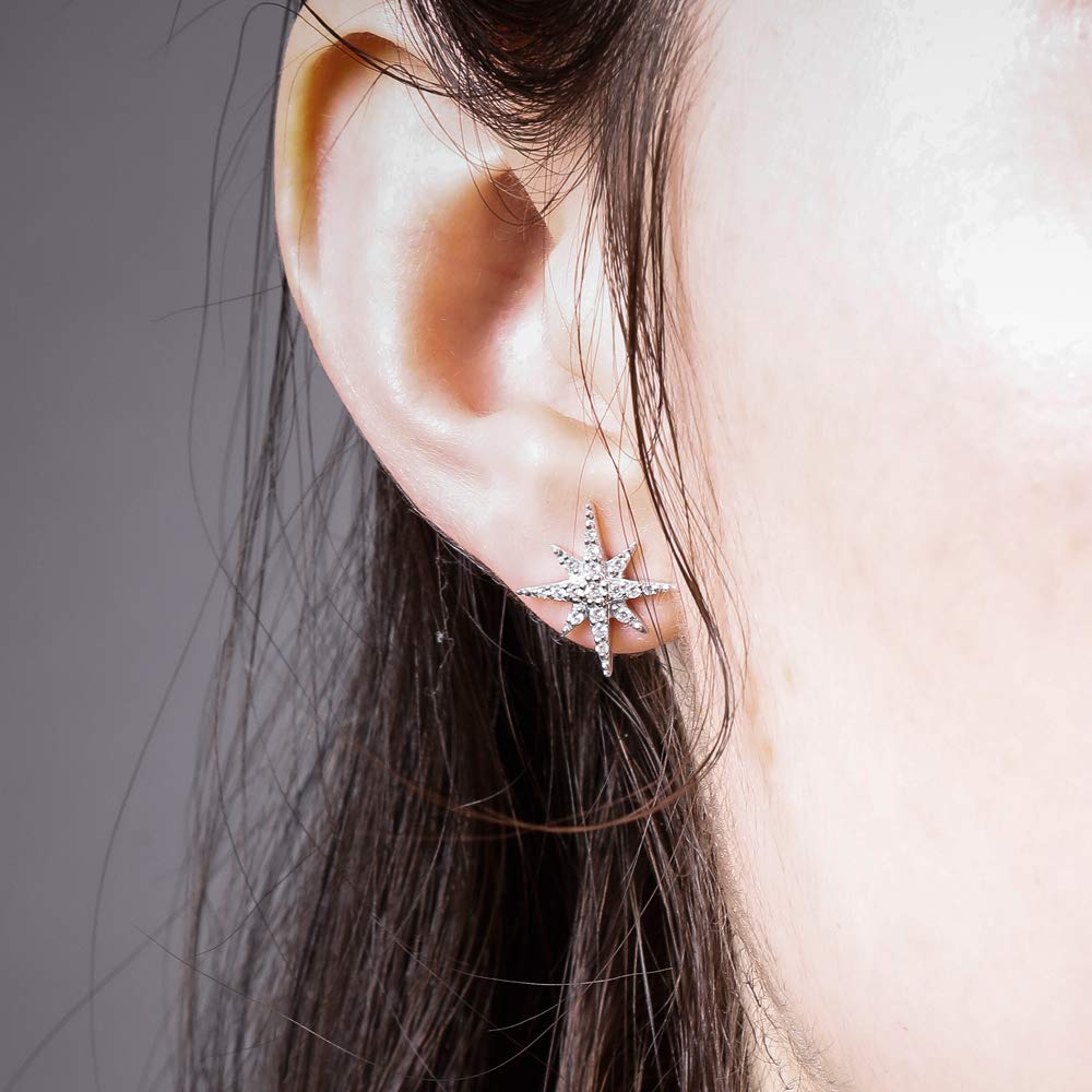 [ARTEMISKINGS] North Star Stud Earrings ak-ake0091 Silver Accessory Men's Women's Brand Jewelry Silver Stud Earrings Stud Earrings Silver 925