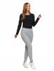 Women's Leggings Sports High Waist Ribbed Training Stylish MORAJ S/M Light Grey