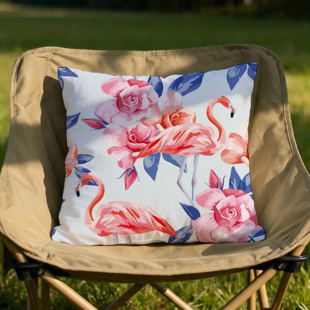 Tropical forest flamingos Cushion Cover Soft Reversible  Durable Pillow Cover  MultiScene Use for Home  Car Daily Comfort