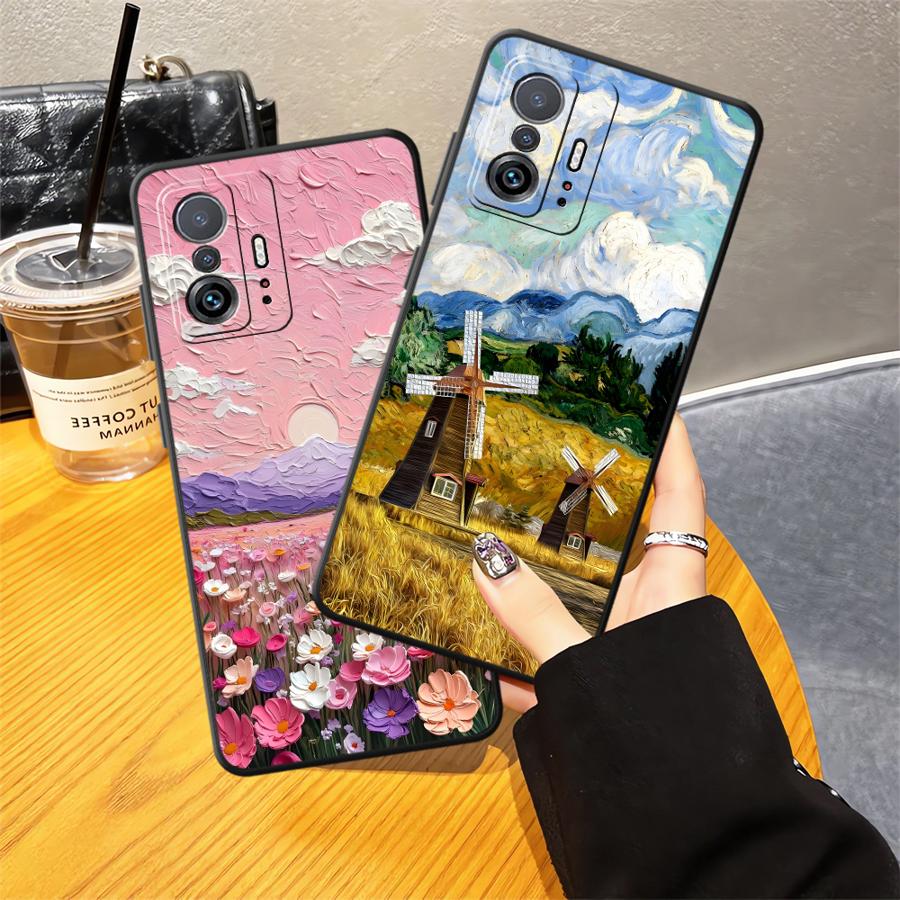 Funda Phone Cover Case for Xiaomi Mi 10T 11T 13 Lite 12X 11 12 14 12T Pro Creative Oil Painting Scenery