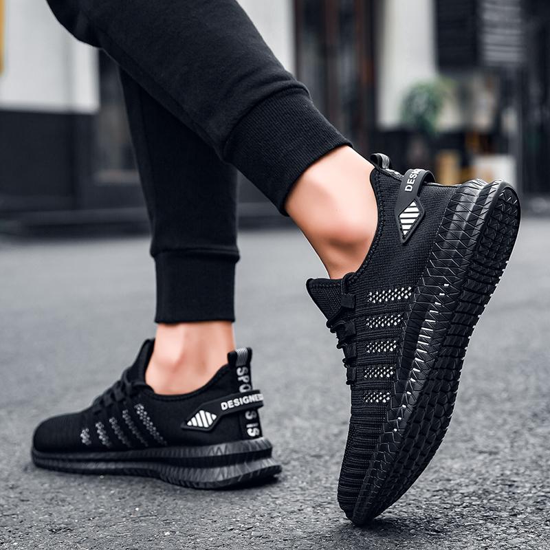 Fashion Men Sneakers Mesh Casual Shoes Lac-up Breathable Lightweight Walking Sneakers Men Shoes Plus Size Summer Tenis Shoes