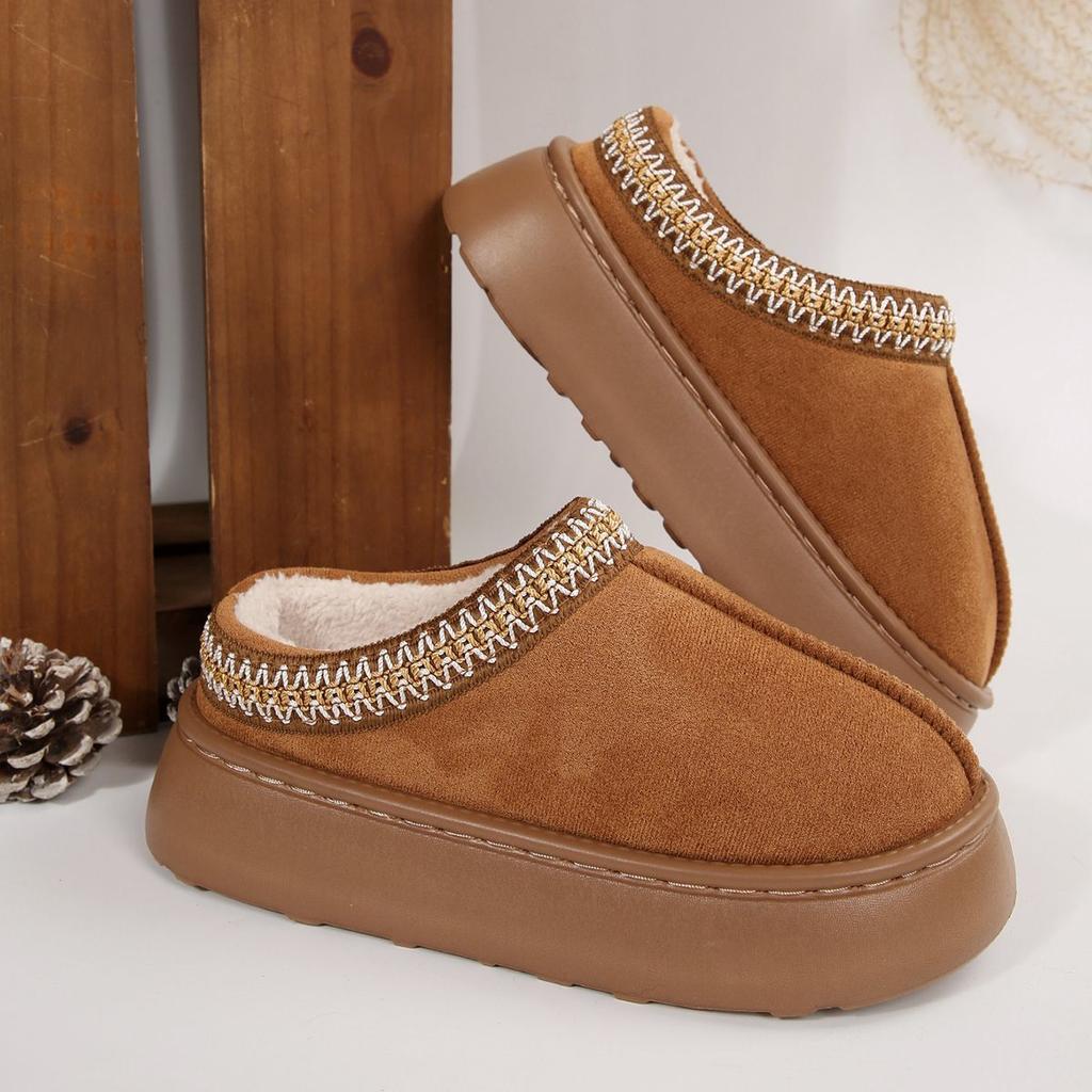 Versatile Comfortable and Warm Women's Cotton Slippers Autumn New Casual Bag Head Half Slippers