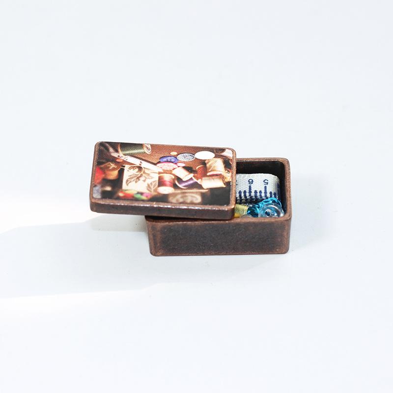 1 Set Mini Simulation Needle And Thread Box Model Miniature Toy Scene Decoration Dollhouse Accessories
