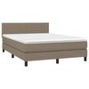 VidaXL Lit à sommier tapissier avec matelas Taupe 140x190 cm Tissu 3139893