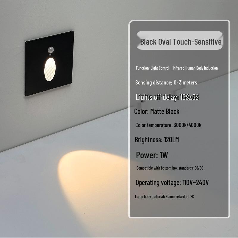 Ultracienka lampka nocna z czujnikiem magnetycznym do wbudowania typu 86 na schody i korytarze