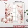Set Of 2 Bunny Flowers Curtains Digital Print Cute White Rabbit Pink Blossoms Design Cozy Bedroom Living Room Decor Curtain Polyester Perfect For