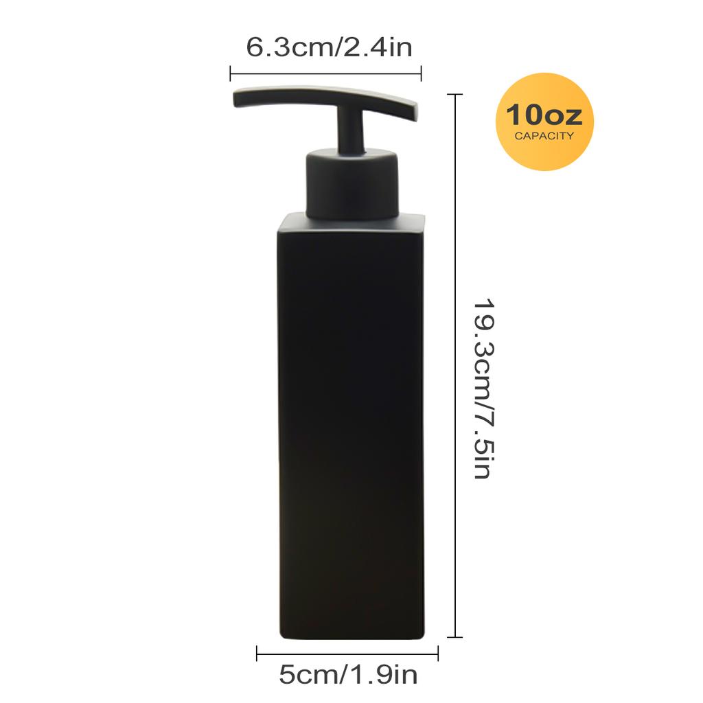 Leeseph Matte Black 304 Stainless Steel Soap Dispenser Square Design Soap Dispenser Liquid Soap Dispenser for Bathroom