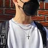 Glory_Arden Surgical Steel Cross Pendant Long Necklace