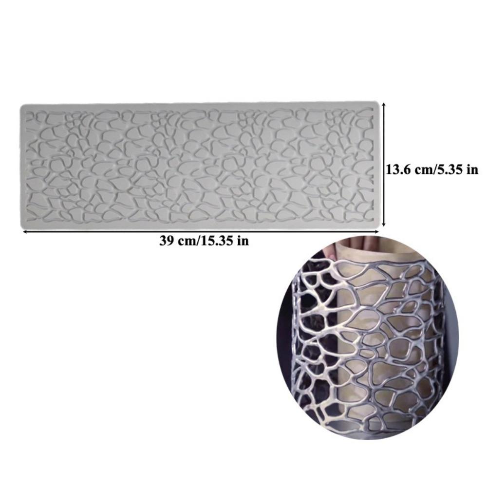 Leaf Pattern Design Cake Lace Mat Geometric Line Texture Dessert Decorating Tools  For Cake Baking