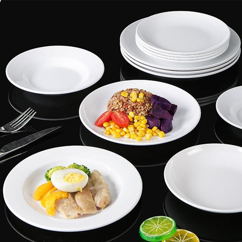 Multiple Sizes Main Dinner Plate Eco Friendly Imitation Porcelain Picnic Fruit Snack Dessert Plates Bone Dishes  Kitchen Dishes