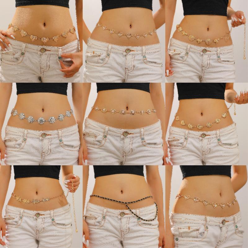 Vintage Oval Craved Metal Waist Chain For Women Retro Style Exquisite Gold Color Plated Belt Chains Fashion Body Jewelry Gifts