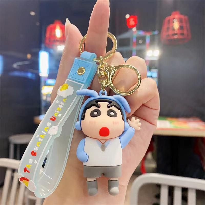 Funny Cross-dressing Crayon Xiaoxin Cute Keychain Couple Car Personalized Keychain Creative Schoolbag Pendant
