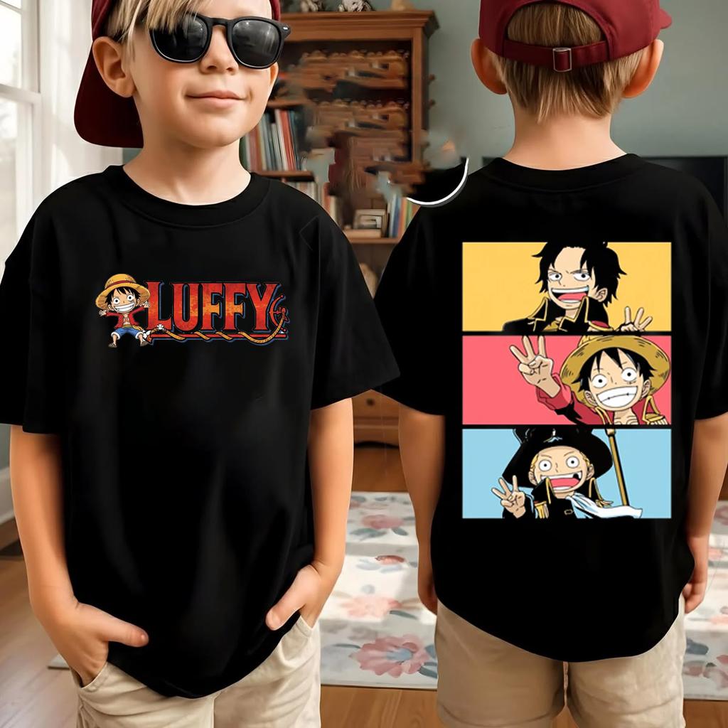 New One Piece Japanese Anime Printed Men's T-Shirt Roronoa Zoro Boy Children's Harajuku Short Sleeve Kids Luffy T-shirt Clothing