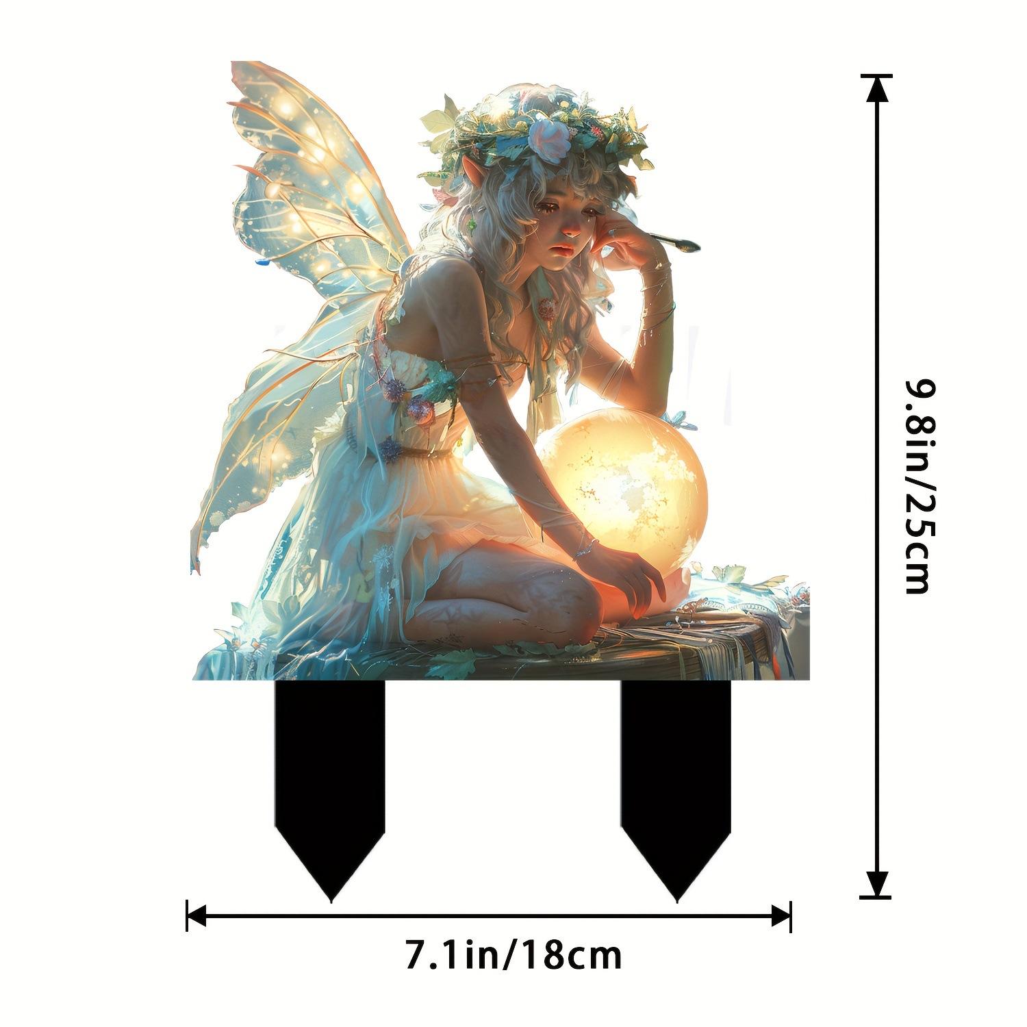 

Fairy Catching Light Ball, Design, Garden Stake Indoor and Outdoor, Acrylic, Potted Plants and Courtyard, Waterproof, Wear-resistant Plug-in 18*25cm