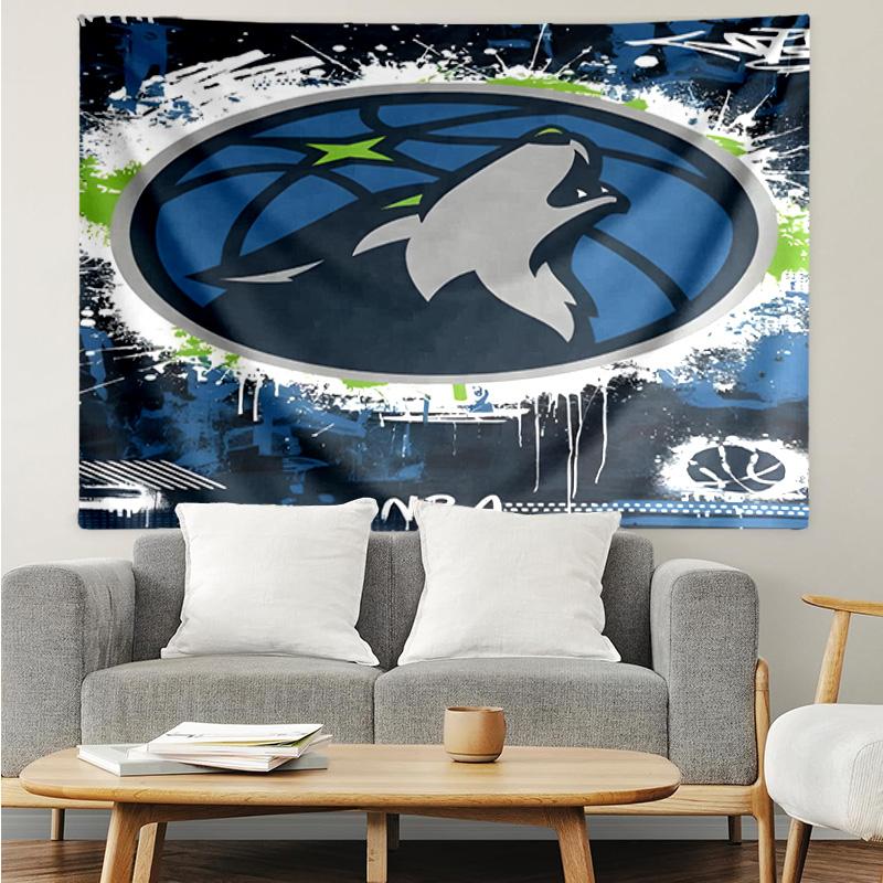 Timberwolves Logo Quick-Dry Tapestry Hanging for Bedroom,Livingroom, Playroom,Decor Art Room Wall Tapestry Holiday and Birthday Gifts
