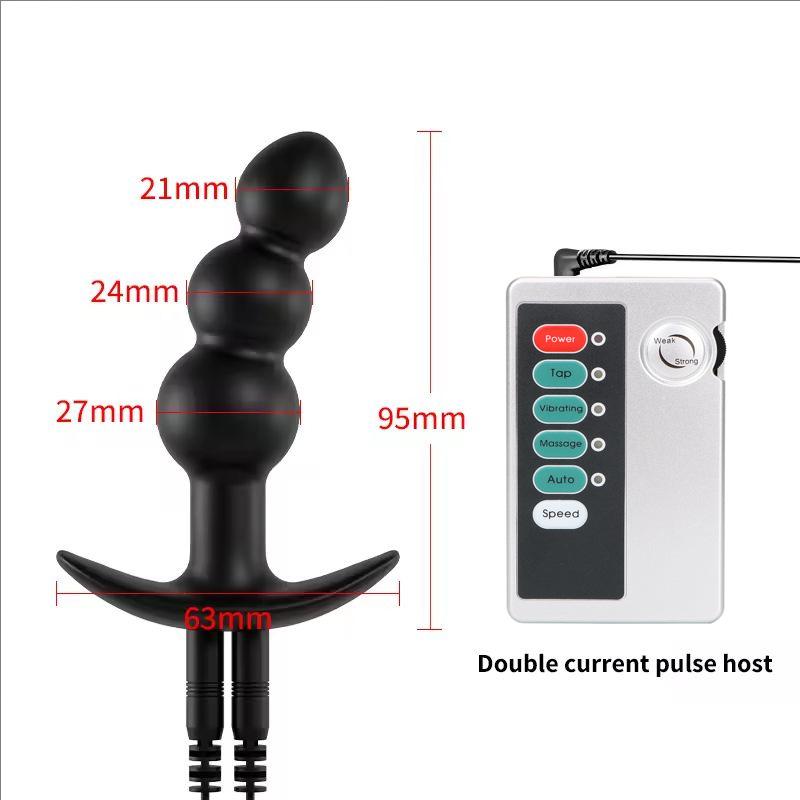 Electrical Shock Vibrator Women's Silicone Anal Plug Wireless Remote Men Prostate Massage Adult Supplies Anal Masturbate Sex Toy