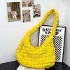 Y2K Style Casual Ruched Oversized Women Shoulder Bags  Quilted Padded Crossbody Bag Large Capacity Nylon Tote Big Shopper Purses
