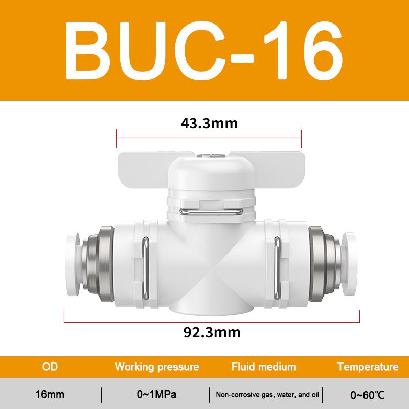 To Turn Switch Manual Ball Current-limiting BUC BTC Series 4mm 6mm Pneumatic Push In Quick Joint Connector Hand Valve