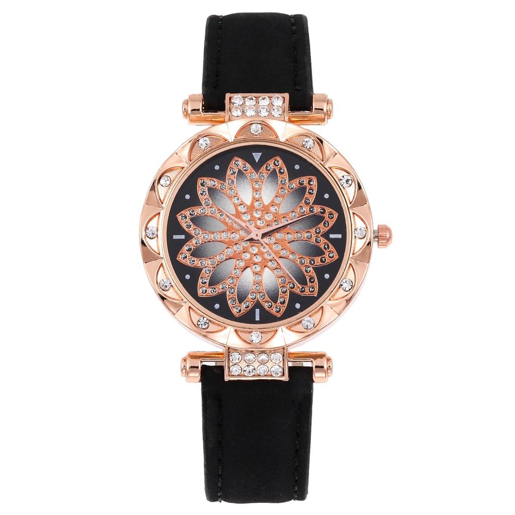 Women Leather Quartz Watch Classic Fashionable Wristwatch Accessory Gifts Girls