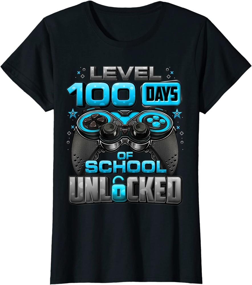 Stufe 100 Schultage Freigeschaltet 100. Schultag Damen Rundhals-T-Shirt Unisex T-Shirt