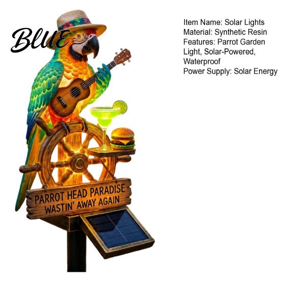 Ornement Solaire Unique pour Jardin Forme Perroquet Lumière avec Piquet de Sol Étanche Extérieur Cour Éclairage Automatique Chemin Éclairage pour Pelouse