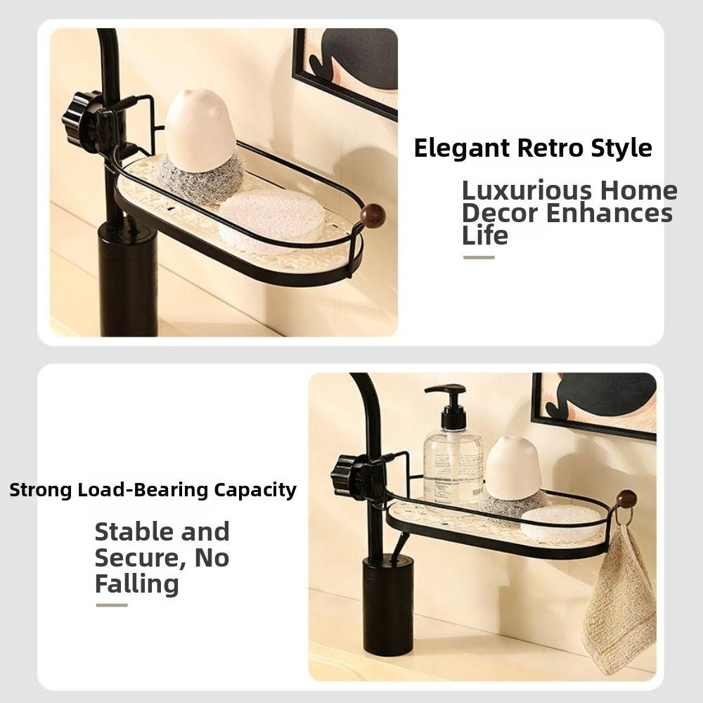 Removable Shower Shampoo Holder Rust-Proof Sink Drain Organizer Faucet Sponge Soap Rack Home Use